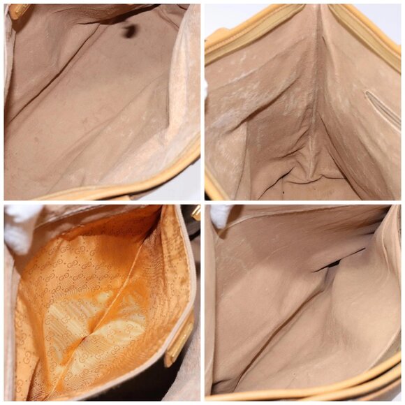 GUCCI Micro GG Supreme Tote Bag PVC Beige Gold Auth ki5973 - Picture 15 of 16